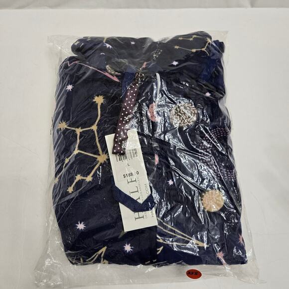 NWT Hale Bob Constellation Pajama Jumpsuit Large Velour Hoodie One Piece PJs - Picture 6 of 7